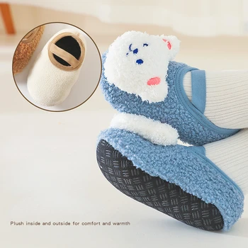 1 Чифт Обувки-чорапи за Бебета, Малки Момчета и Момичета, Скъпа обувки за Деца с Шарени 3D Мечок от Анимационен филм, Нескользящая Топла пролет-есен обувки Чорап за Новородени
