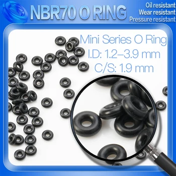 100 бр./лот Нитриловый черен каучук NBR CS 1,9 мм ID 1.2/1.7/2.2/2.4/2.5/2.6/2.7/2.8/2.9 ММ оборудване запечатване на уплътнението Маслостойкая Водоустойчив