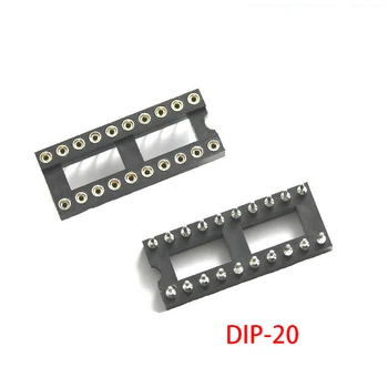 10шт DIP-20 Кръгъл отвор 20 Контакти DIP 2.54 мм DIP20 Конектори за чип Адаптер Спойка 20-пинов Конектор за чипове