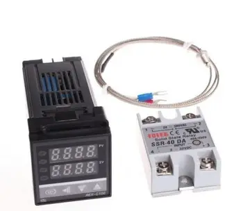 1БР Цифров PID регулатор на температурата термостат REX-C100 + Макс.40A SSR релета сам електроника