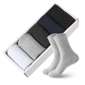 5 двойки/лот, Мъжки Летни Чорапи със Средна Дължина от Бамбуково влакно, Черни Класически Бизнес Дълги Чорапи, Мъжки Модел Чорапи, Големи Размери EUR39-45