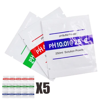 5 комплекта прах габарит разтвор pH pH4.01, pH7.00 и pH10.01 (3 опаковки в комплекта)