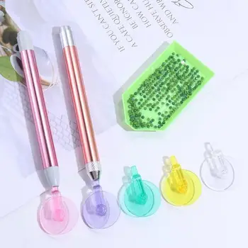 6 бр., набор от цветни дръжки с диаманти, за ръчна работа, инструменти за рисуване на кристали, детски инструмент за изготвяне на кристали