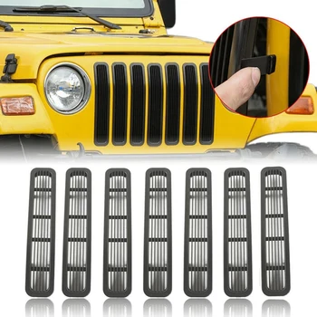 7 бр., размерът на окото решетка, поставяне под формата на сот, предната решетка, за Jeep Wrangler TJ & Unlimited 1997-2006