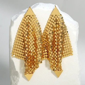 AENSOA, нередовна триъгълни обеци с искри и четки за жени, преувеличени златни, сребърни, геометрични висящи обеци, модни бижута