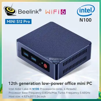 Beelink MINI S12 Pro 12-то поколение Win 11 Мини-КОМПЮТЪР на Intel Alder Lake в n100 16 GB DDR4 500 GB SSD Wifi6 БТ 1000M Настолен Компютър