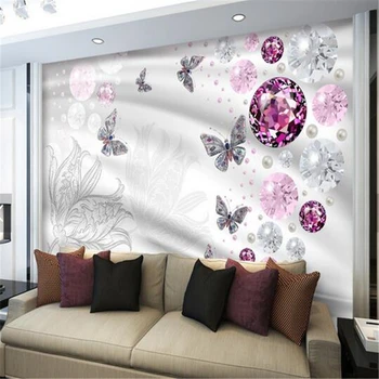 beibehang Custom снимка фон тапети, стенни живопис всекидневна с телевизор перлата на диамант луксозни 3D стенни тапети