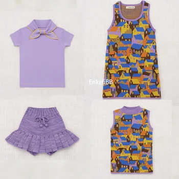 EnkeliBB/детско брендовое лятото ежедневното рокля, плетени рокли с модерен принтом, дизайнерски детски дрехи за момичета 2023 SS, ново записване