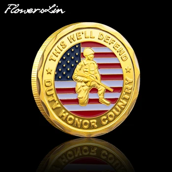 [FlowersLin] Монета, ветеран от армията на САЩ, с флага на САЩ, Гордост За Това, което сме свършили Този дълг, чест страната, подаръци за Деня на ветераните