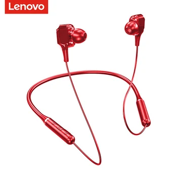 Lenovo QE66 V5.0 Безжични Bluetooth Слушалки с шейным ръб, Четири Говорителя, Стерео Магнитни Спортни Слушалки-втулки за всички телефони