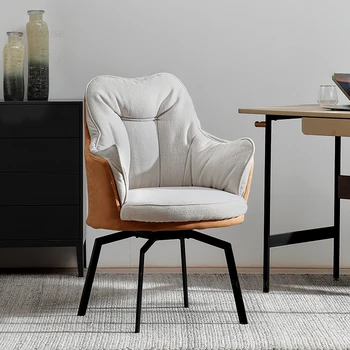 Nordic Home Обикновен Офис стол за Офис Мебели Отточна тръба на шарнирна връзка Компютърен стол за почивка Кабинет Подлакътник Облегалка Удобно работно стол