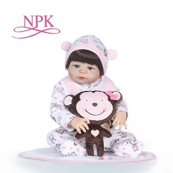 NPK 55 см напълно силиконови Подмладена кукли принцеси за деца, vinyl имитация на кукла-Реборна, Коледни подаръци Bebe Alive Brinquedos