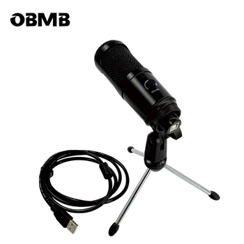 OBMB K1 USB Микрофон Кондензаторен микрофон за запис на подкасти Youtube Tiktok Студийная запис на вокали Глас зад кадър Излъчването на живо