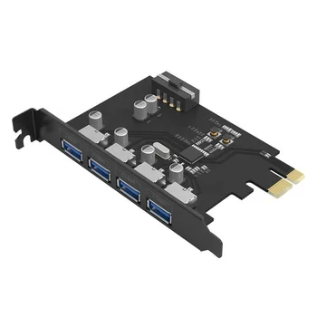 PCIE-4-портов USB 3.0 PCI-e Адаптер PCI Express USB3.0 4-портов концентратор на 5.0 gbps 19Pin FL1100 чипсет Подкрепа WIN10 WIN8 MAC OS