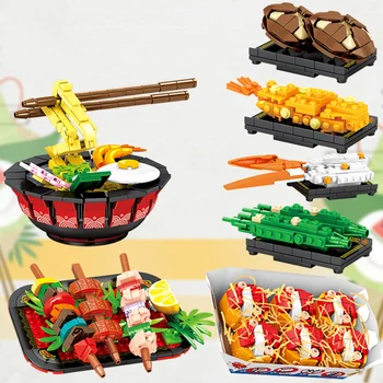 SEMBO Играчки Японската Кухня Тухли Суши Ramen Музикална Ковчег Строителни Блокове САМ Ролеви Игри Стволови Подбрани Модели Комплекти Подаръци