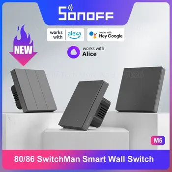 SONOFF M5 SwitchMan Smart WiFi стенен прекъсвач Ръчна локална бутон за Управление приложение на led индикатор се Регулира чрез eWeLink Алекса Alice