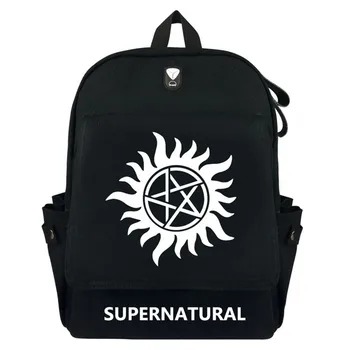 Supernatural платно раница СПН, студентски училище раница, чанта за момичета, чанта за лаптоп, чанта за cosplay