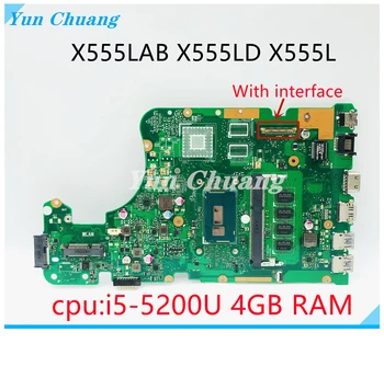 X555LD REV 3.3 X555LAB дънна Платка За Asus X555LJ X555LB X555LA X555L Тест на Дънна Платка на лаптоп В ред I5-5200U 4 GB оперативна памет GM