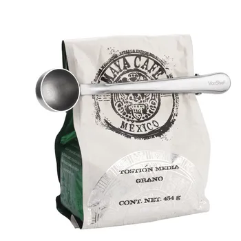 YOMDID 1 бр. мерителна лъжичка за кафе от неръждаема стомана скоба за чанти, запечатывающий лъжица за смляно кафе, сребърен кухненски инструмент Heathful