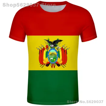 БОЛИВИЯ тениска diy безплатно на поръчка, име на броя на bol държава тениска бо национален флаг на испански колеж боливийский принт снимка облекло
