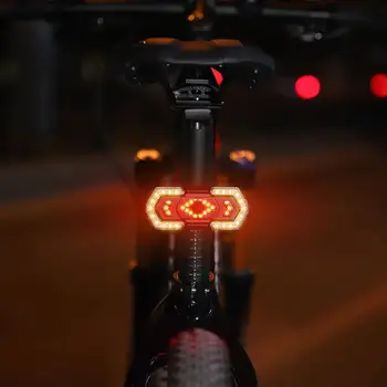 Велосипеден фенер 5 режима на Велосипеди задна светлина Лесна инсталация Звуков сигнал Практичен Открит Колоездене Led Сигнална лампа за Завъртане на Мотора