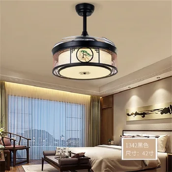 Вентилатор на тавана TEMAR, невидима лампа с дистанционно управление, съвременната елегантност на домашна трапезария, ресторант