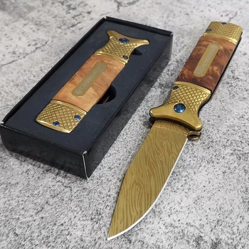 Висококачествени Дамасские Ножове, Сгъваем Нож, Открит в Джоба EDC Нож, Ловен Нож за оцеляване в Къмпинг Овощерезка Многофункционален инструмент