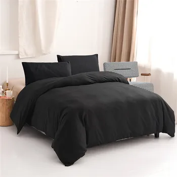 Годишният Черен комплект спално бельо за момчета, Стеганое одеяло, калъфка за възглавница, лесен модерен набор от пододеяльников, единична, двойна, размер Queen King