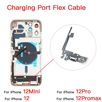 Гъвкав кабел за порт за зареждане на iPhone 12 12Mini Pro Max, докинг станция за зарядно устройство, USB, подмяна на микрофона и сигнална антена