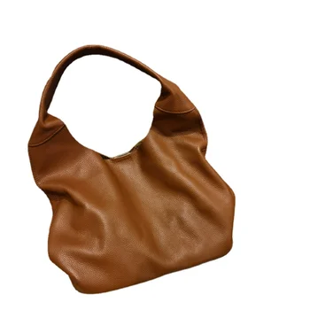 Дамска чанта-тоут от мека телешка кожа на рамото, кофа с голям капацитет, проста нова чанта за мобилен телефон, дамски чанта, малки чанти-тоут за жени