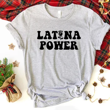 Дамски тениски с надпис Latina Power, граждански права, феминистка тениска с графичен дизайн, лятна мода, дамски тениски с надпис Girl Power