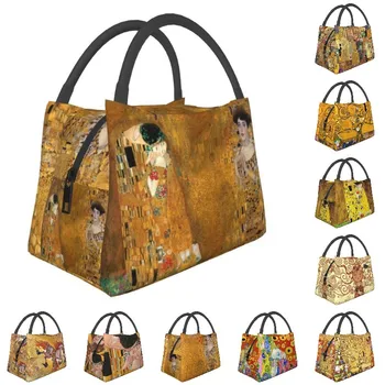 Дамски чанти за обяд с изолация на Diana Klimt, фланец женски златни охладител, термосумка за обяд, плажна чанта за къмпинг, пътна чанта през рамо