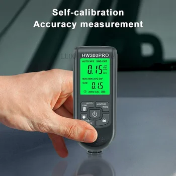 Дебелометрия боя Цифров измерител за автомобилни покритие Дебелометрия тестер Дълбочина боя м дълбочина с LCD подсветка