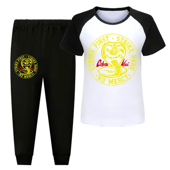 Детска Тениска Cobra The Karate Kai с къси ръкави, Пижамный комплект с штанами за момичета, Пижами за момчета, Детски Домашно облекло, спално облекло за деца