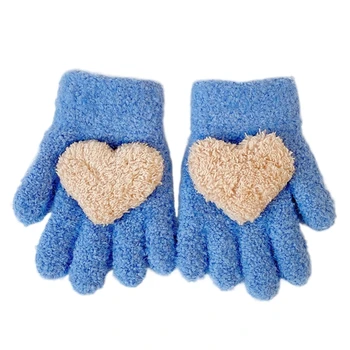 Детски зимни плетени калъф за ръкавици, еластични възли ръкавици с пълни пръсти, растягивающиеся топли ръкавици за ръце за момчета и момичета 1-3 години