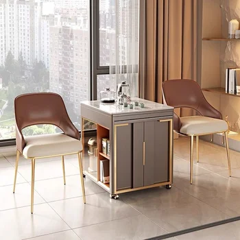 Дизайнерски стол за хранене, модерен лесен домакински стол в италиански стил с ретро стол, маса за хранене, стол за семейна почивка с облегалка