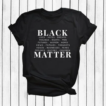 История на сетивата на Децата Много неща имат значение Черни Живот Имат значение Жените Черна История BLM Тениски