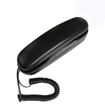 Кабелен стенен телефон, тънък телефон Trimline за хотела, стационарен, с монтиран на стената телефонен апарат за дома/баня/училище/офис