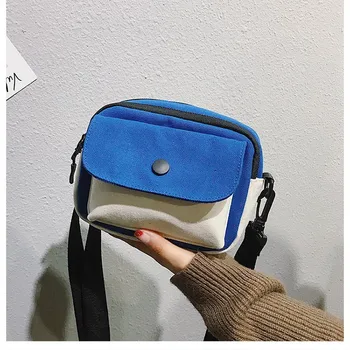 Корейската версия на стил ретро чанта на едно рамо по диагонал, холщовая ежедневни универсална малка чанта