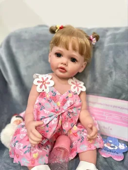 Кукла Cokela 55 см/22 инча, напълно силиконова кукла-Реборн, миличка Рая, реалистична, мека на допир
