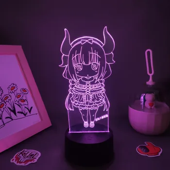 Лавовая лампа Мис Кобаяши Дракон Прислужница Аниме Сладка фигурка USB Led Манга RGB Нощни осветителни тела, Подаръци за рожден Ден Декор за десктоп игри в спалнята