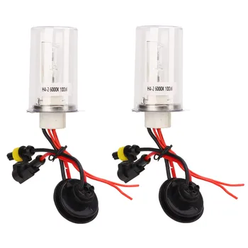 Лампа Светлини H4‑2 6000 K Защита от автоматичен Прекъсвач Лесна Инсталация, 100 W Комплект за Ремонт на Ярките Крушки за Кола
