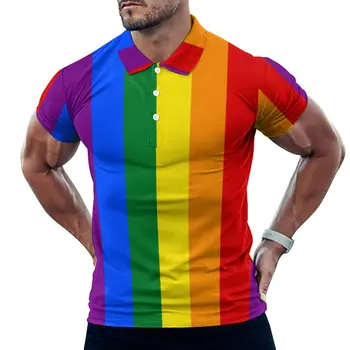 ЛГБТ-Оптимистичните Ежедневни Тениски, Тениски С Принтом Хартата на Гей-Прайда, Графична Риза с Къс ръкав, Летни Ретро Дрехи Оверсайз, Подарък
