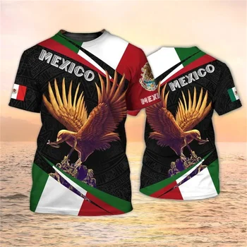 Летни Тениски с изображение на Персийския Орел, тениски с 3D Принтом За Мъже, Национален Флаг Харадзюку, Извънгабаритни Тениски С Къс Ръкав За Почивка И Кръгло деколте