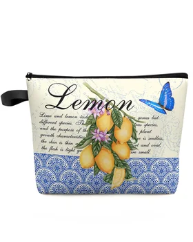 Марокански модел, ретро Пеперуда, Лимон, пътна косметичка, Преносима чанта за съхранение на грим, женски водоустойчив молив случай