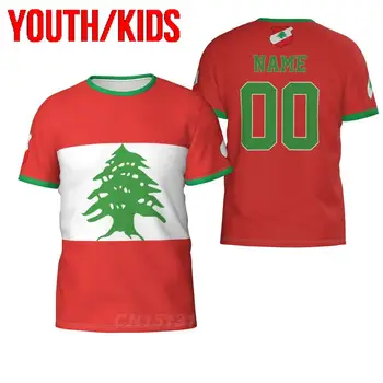 Младежки детски потребителски номер име, флаг на страната Ливан, 3D тениски, дрехи, тениски за момчета и момичета, тениски, потници, подарък за рожден ден, размерът на САЩ