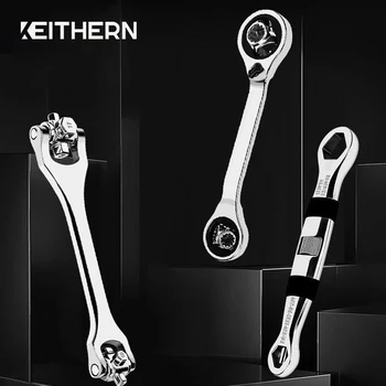 Многофункционален гаечен ключ KEITHERN с механизма на палеца, въртящи се на 360 градуса, крайни ключ с шлицевыми болтове, професионален Инструмент за ремонт гаечных ключове Тигър