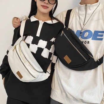 Модерен дамски поясная чанта в уличном стил в стил хип-хоп, скута унисекс чанти, нагрудная чанта през рамо, ежедневни найлонови скута чанта и калъф за вашия телефон