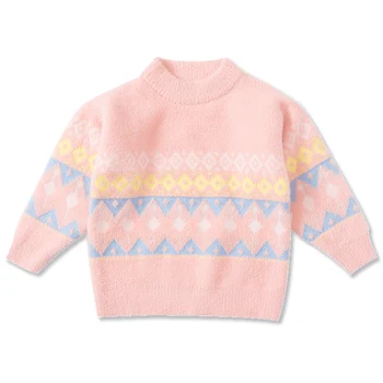 Модни пуловери за момичета, пуловери, есенни и зимни блузи за деца, трикотаж, детски вязаный пуловер, вязаная дрехи за деца