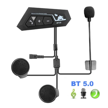 Мотоциклет Bluetooth-съвместими с домофонна система, каска с усилвател, слушалки, система за комуникация, автоматичен водоустойчив Moto Intercomunicador